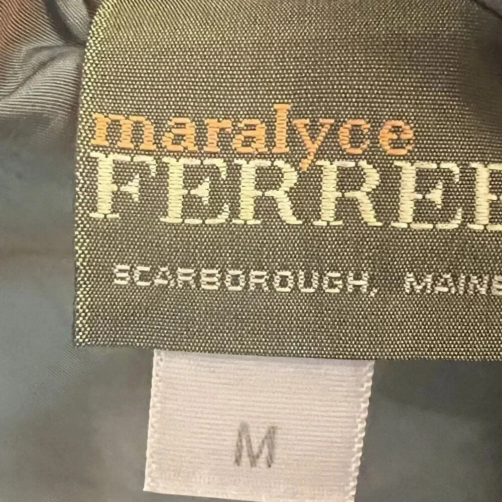 Maralyce Ferree Women’s Reversible Raincoat Size Medium Olive Green Mint Green - Picture 5 of 6